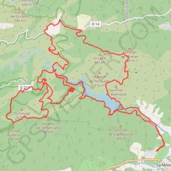 Itinéraire Autour du barrage de la Verne, distance, dénivelé, altitude, carte, profil, trace GPS