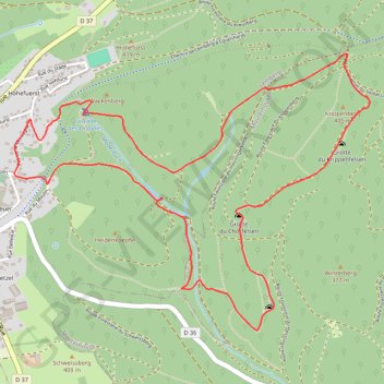 Itinéraire Le sentier des grottes - Lemberg, distance, dénivelé, altitude, carte, profil, trace GPS