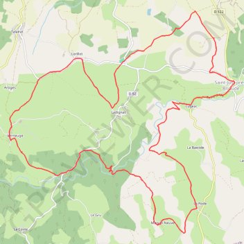 Itinéraire Le volcan de la Vergueur - Saint-Just-près-Brioude, distance, dénivelé, altitude, carte, profil, trace GPS