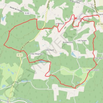 Itinéraire Siorac-de-Ribérac Course à pied, distance, dénivelé, altitude, carte, profil, trace GPS