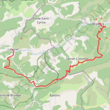 Itinéraire Laborel - Orpierre, distance, dénivelé, altitude, carte, profil, trace GPS