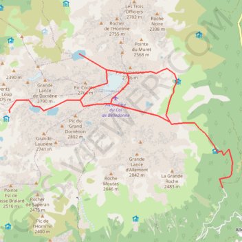 Itinéraire Grand Pic de Belledonne : Traversée des Trois Pics, distance, dénivelé, altitude, carte, profil, trace GPS