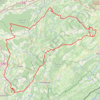 Itinéraire Itinéraire JURA, distance, dénivelé, altitude, carte, profil, trace GPS