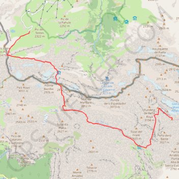 Itinéraire Monte Perdido - Retour par le refuge de Goriz, distance, dénivelé, altitude, carte, profil, trace GPS