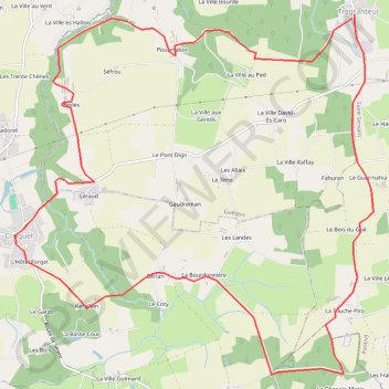Itinéraire La vallée du Sedon - Guégon, distance, dénivelé, altitude, carte, profil, trace GPS