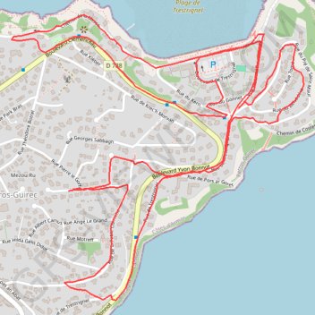 Itinéraire Boucle dans Perros-Guirec, distance, dénivelé, altitude, carte, profil, trace GPS