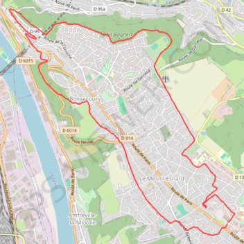 Itinéraire Rando autour du Mesnil Esnard, distance, dénivelé, altitude, carte, profil, trace GPS