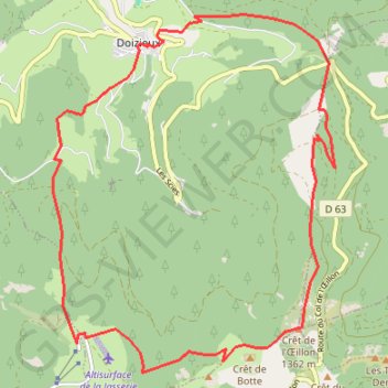 Itinéraire Doizieux-la Jasserie-Oeillon-Doizieux, distance, dénivelé, altitude, carte, profil, trace GPS
