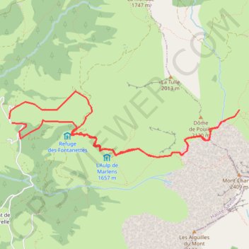 Itinéraire Lac du Mont Charvin (départ la Savatte le Bouchet), distance, dénivelé, altitude, carte, profil, trace GPS