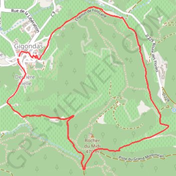 Itinéraire Randonnée à Gigondas, distance, dénivelé, altitude, carte, profil, trace GPS