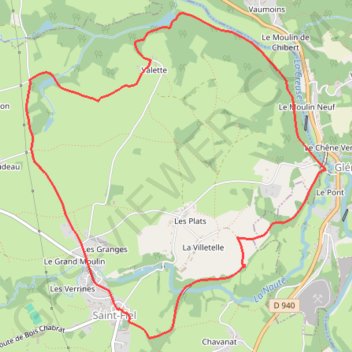 Itinéraire La vallée de la Creuse - Saint-Fiel, distance, dénivelé, altitude, carte, profil, trace GPS