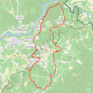 Itinéraire Entrechaux en Vaucluse, distance, dénivelé, altitude, carte, profil, trace GPS