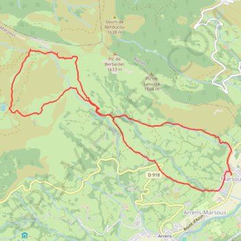 Itinéraire Circuit col de cantau lac de soum depuis marsous, distance, dénivelé, altitude, carte, profil, trace GPS