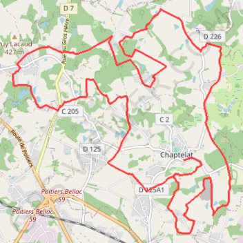 Itinéraire Le sentier de Saint-Éloi - Chaptelat, distance, dénivelé, altitude, carte, profil, trace GPS