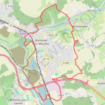 Itinéraire Parcours de la Découverte de Dombasle-sur-Meurthe, distance, dénivelé, altitude, carte, profil, trace GPS