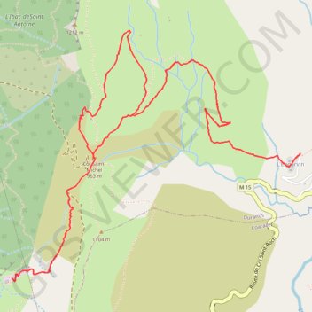 Itinéraire repérage l'engarvin mine de l'éguisse rocca sparviera, distance, dénivelé, altitude, carte, profil, trace GPS