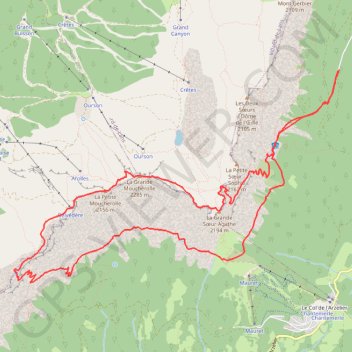 Itinéraire La Grande Moucherolle en boucle par le Col des 2 Soeurs et le Pas de la Balme (Vercors), distance, dénivelé, altitude, carte, profil, trace GPS