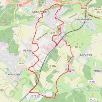 Itinéraire Balade sur les hauteurs de Saint-Avold, distance, dénivelé, altitude, carte, profil, trace GPS