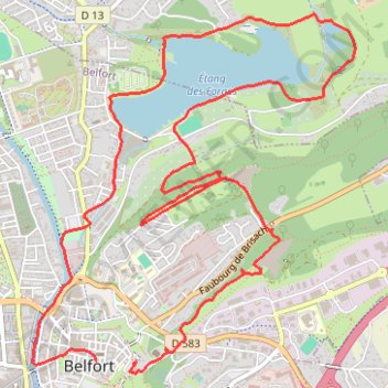 Itinéraire Les hauts de Belfort, distance, dénivelé, altitude, carte, profil, trace GPS