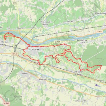 Itinéraire Gynépolitaine - Cinq-Mars-la-Pile, distance, dénivelé, altitude, carte, profil, trace GPS