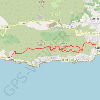 Itinéraire ITICOR2AV500DML, distance, dénivelé, altitude, carte, profil, trace GPS