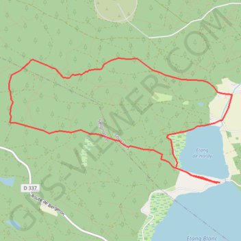 Itinéraire Soustons Yacot dans la forêt, distance, dénivelé, altitude, carte, profil, trace GPS