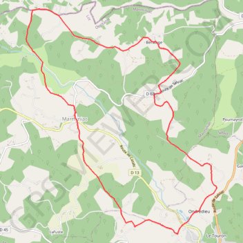 Itinéraire Marminiac, distance, dénivelé, altitude, carte, profil, trace GPS