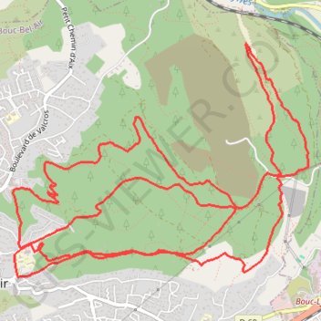Itinéraire Trail nocturne de Bouc Bel Air (OCC), distance, dénivelé, altitude, carte, profil, trace GPS