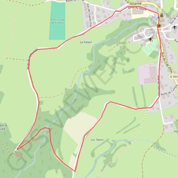 Itinéraire Sous Confort, distance, dénivelé, altitude, carte, profil, trace GPS