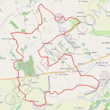 Itinéraire Trézeny (22), distance, dénivelé, altitude, carte, profil, trace GPS