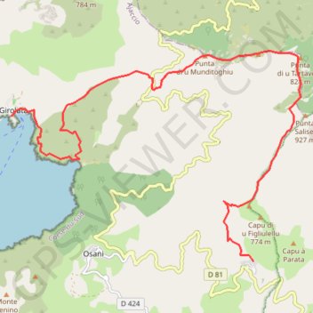 Itinéraire MARE E MONTI Etape 5, distance, dénivelé, altitude, carte, profil, trace GPS