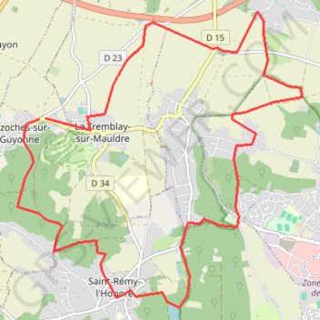 Itinéraire Le tremblay sur mauldre, distance, dénivelé, altitude, carte, profil, trace GPS