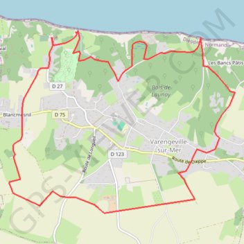 Itinéraire Balade à Varengeville-sur-Mer, distance, dénivelé, altitude, carte, profil, trace GPS