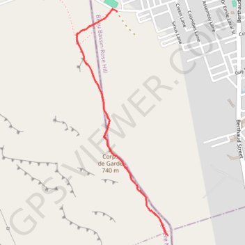 Itinéraire RandoPitons.re #1656 - La montée au Corps de Garde à partir de la Chaumière, distance, dénivelé, altitude, carte, profil, trace GPS