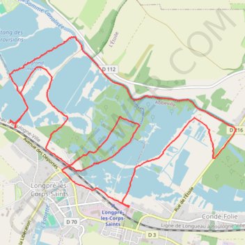 Itinéraire Longpre les corps saints, distance, dénivelé, altitude, carte, profil, trace GPS