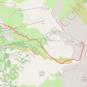 Itinéraire Pointe de la Sandonière, distance, dénivelé, altitude, carte, profil, trace GPS
