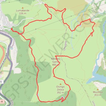 Itinéraire Le circuit du Xoldokogaina depuis Biriatou, distance, dénivelé, altitude, carte, profil, trace GPS