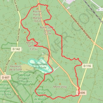 Itinéraire Balade en forêt de Fontainebleau, distance, dénivelé, altitude, carte, profil, trace GPS
