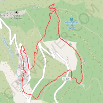 Itinéraire RANDO A PIED GOULIER, distance, dénivelé, altitude, carte, profil, trace GPS