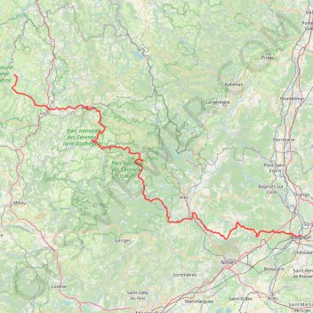 Itinéraire Chemin Urbain V, distance, dénivelé, altitude, carte, profil, trace GPS