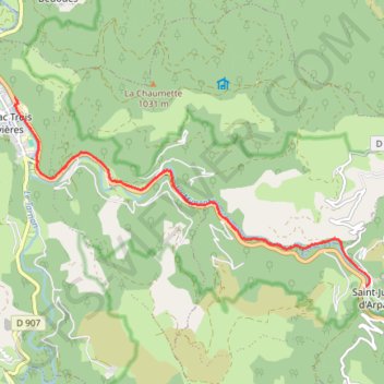 Itinéraire [Itinéraire] Voie verte - Florac à Saint-Julien d'Arpaon, distance, dénivelé, altitude, carte, profil, trace GPS