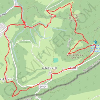Itinéraire Le Mont Chateleu, distance, dénivelé, altitude, carte, profil, trace GPS