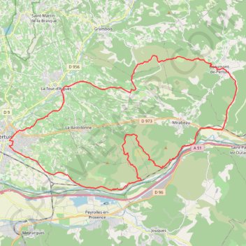 Itinéraire Entre Durance et Luberon, distance, dénivelé, altitude, carte, profil, trace GPS