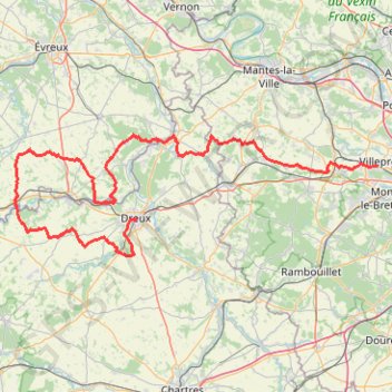 Itinéraire De Dreux à Les Clayes-sous-Bois, distance, dénivelé, altitude, carte, profil, trace GPS
