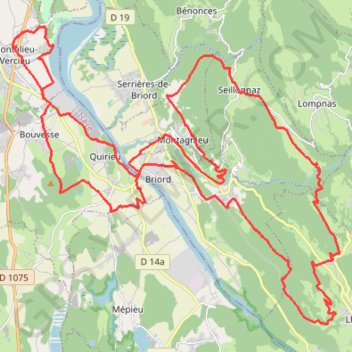 Itinéraire Rando Montalieu, distance, dénivelé, altitude, carte, profil, trace GPS