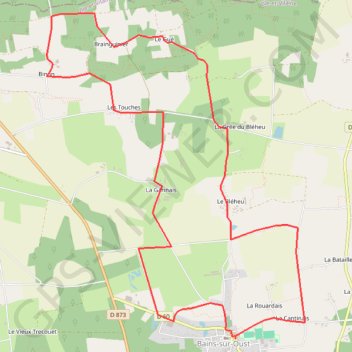 Itinéraire BV Bains sur Oust, distance, dénivelé, altitude, carte, profil, trace GPS