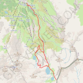 Itinéraire Lacs d'Anglas, d'Uzious et Lavedan, distance, dénivelé, altitude, carte, profil, trace GPS