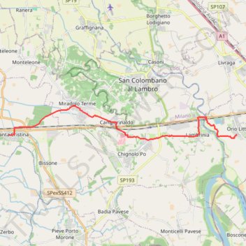 Itinéraire tappa-15-da-santa-cristina-orio-litta, distance, dénivelé, altitude, carte, profil, trace GPS