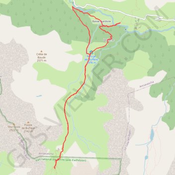 Itinéraire Chalet et col de Buffère, distance, dénivelé, altitude, carte, profil, trace GPS