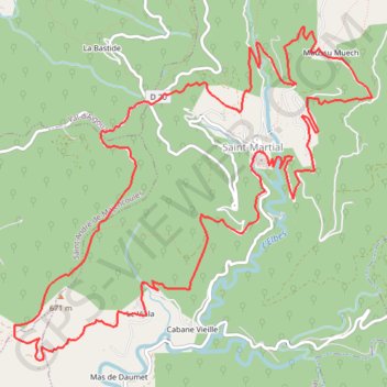 Itinéraire Saint Martial, distance, dénivelé, altitude, carte, profil, trace GPS